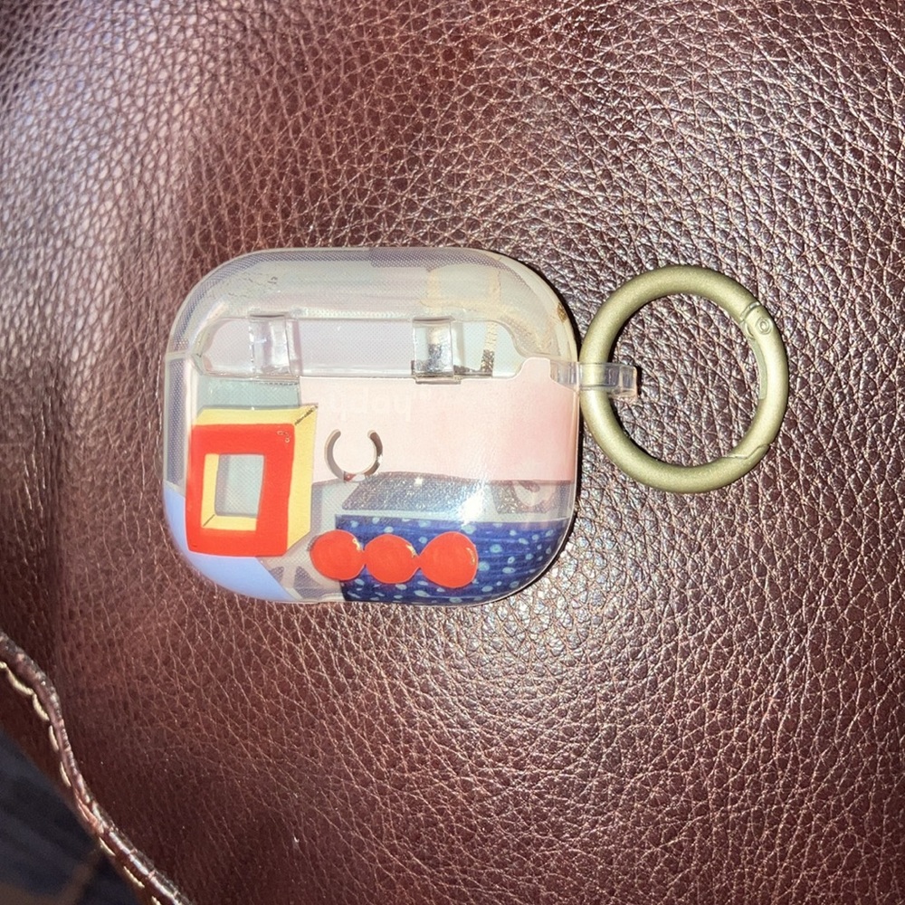 Colorfully designed generation three AirPod Case on keychain. - Picture 3 of 5